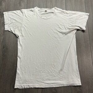 Vintage 80s Fruit of the Loom Blank T-Shirt White Single Stitch Large Thin USA
